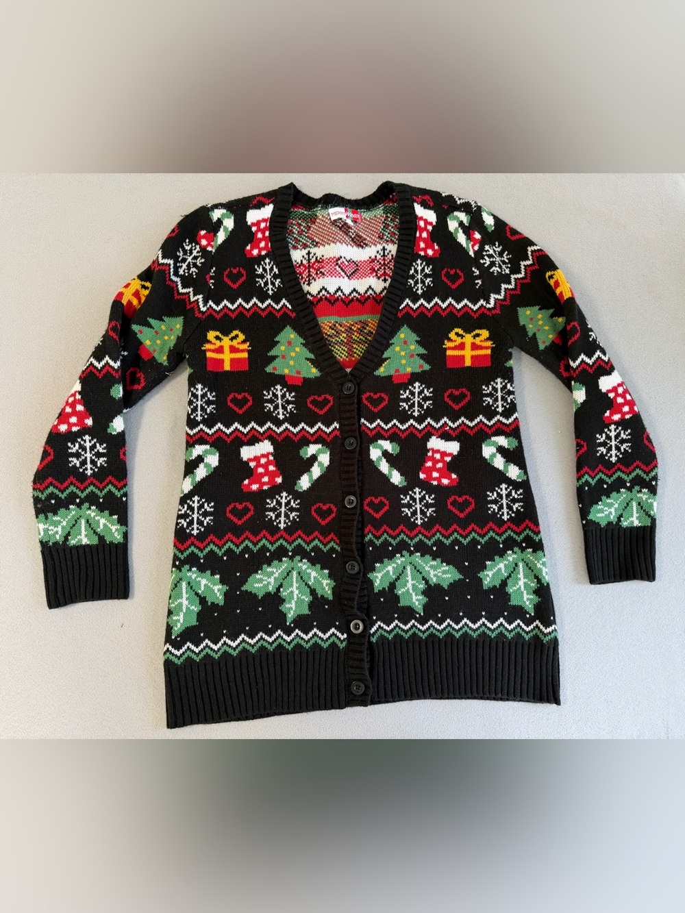 Vintage Merry Christmas Cardigan Large Women’s Ugly Sweater Button Down - Picture 1 of 8